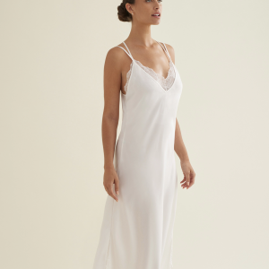Sottoveste Lunga in Raso con Dettaglio in Pizzo Promise