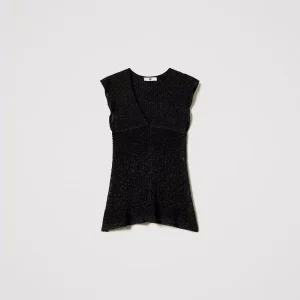 Maglia in Filato Lurex con Volant