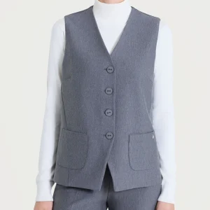Gilet donna con 4 bottoni in Compact Ragno
