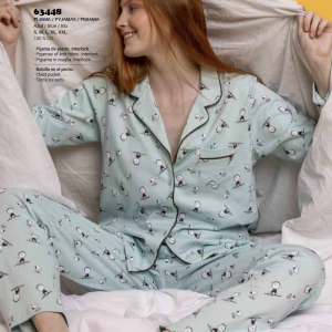 Pigiama Donna Snoopy Aperto Davanti in Caldo Cotone