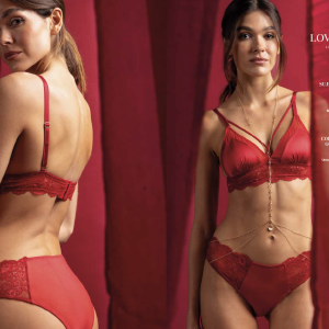 Completo Intimo Rosso e Nero