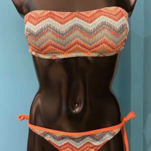 Bikini Bisbigli fascia fantasia lurex slip con laccetto
