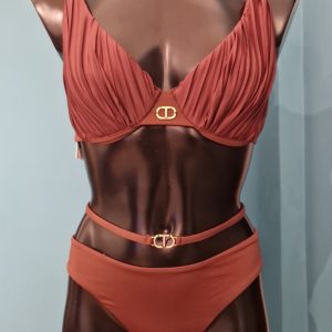 Bikini Twinset sfoderato con ferretto trama plissè taglia 2C