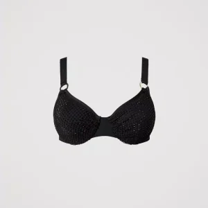 Ferretto da Bagno Twinset in Rete con Strass Nero