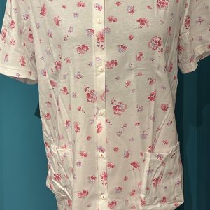 Pigiama Bermuda Donna Mezza Manica Aperto con Tasche sulla Maglia