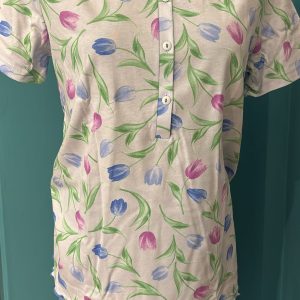 Pigiama Donna Serafino a Mezza Manica con Maglia a Fantasia e Bermuda