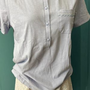 Pigiama Donna Serafino a Mezza Manica con Taschino e Bermuda a Fantasia
