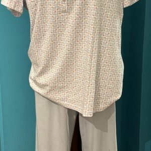 Pigiama Donna a Fantasia Mezza Manica con Pantalone Lungo Serafino