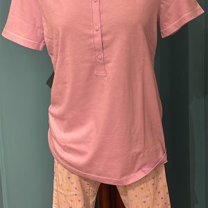 Pigiama Serafino Donna Mezza Manica con Bermuda Fantasia a Cuori