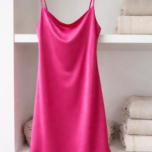 Sottoveste donna in raso Admas – Camicia da notte corta a pois
