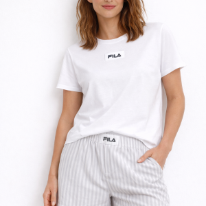 Pigiama donna FILA corto in cotone con shorts rigati
