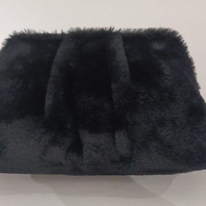 Pochette Twinset in Eco Pelliccia Nera