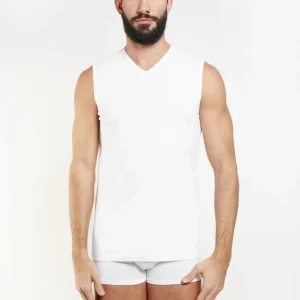 Smanicato-uomo-Nottingham-collo-a-V-cotone-bielastico-FIRST-