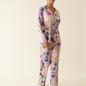 Pigiama donna in satin fantasia floreale – Promise