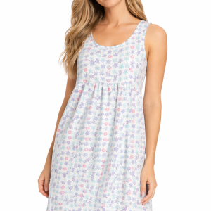 Camicia da notte donna cotone fantasia tartarughe – fresca e confortevole