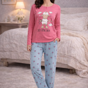 Pigiama Donna in Cotone “Sei Unicorn” – Taglia M Ultimo Pezzo -50%