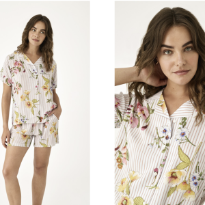 Pigiama donna Promise camicia e pantaloncino floreale