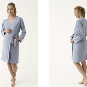 Vestaglia donna Promise azzurra con cintura