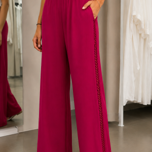 Pantalone Donna Fucsia con Dettaglio Laterale Fattore C