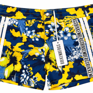 Bikkembergs Costume Uomo Boxer Fantasia Floreale Blu e Gialla – Ultimo Pezzo Taglia S