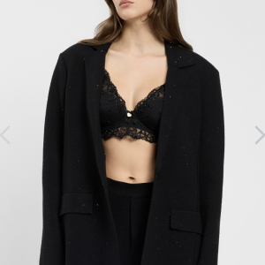 Blazer Twinset Nero con Micro Strass