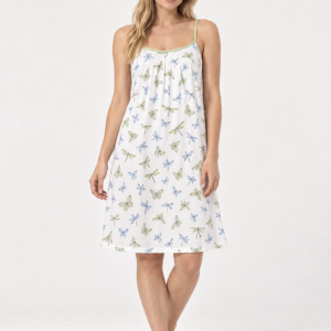 Camicia da notte donna Linclalor con spalline fantasia libellule