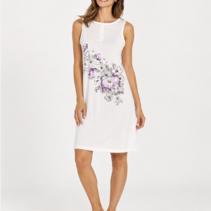 Camicia da notte donna Linclalor senza maniche con stampa floreale