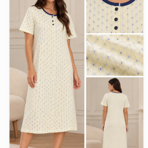 Camicia da notte donna fantasia geometrica – Linclalor