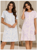 Camicia da notte donna floreale con bottoni – Linclalor