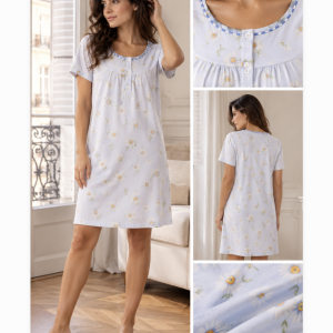 Camicia da notte donna floreale mezza manica fino alla TG 60 – Linclalor