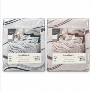Completo letto matrimoniale Maxi Laura Biagiotti in flanella 100% cotone