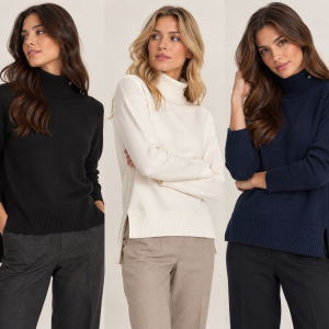 Maglia Donna Ragno Dolcevita con Spacchetti Laterali