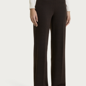 Pantalone Donna Wide Leg Tweed Jacquard Ragno – Chocolate Torte