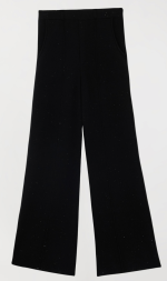 Pantalone Twinset Palazzo in Maglia con Micro Strass