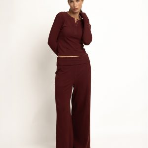 Pigiama Donna Admas Home Yoga Girl in Microfibra Soft – Bordeaux e Blu