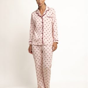 Pigiama Donna Admas Je T’Aime Aperto in Cotone – Rosa