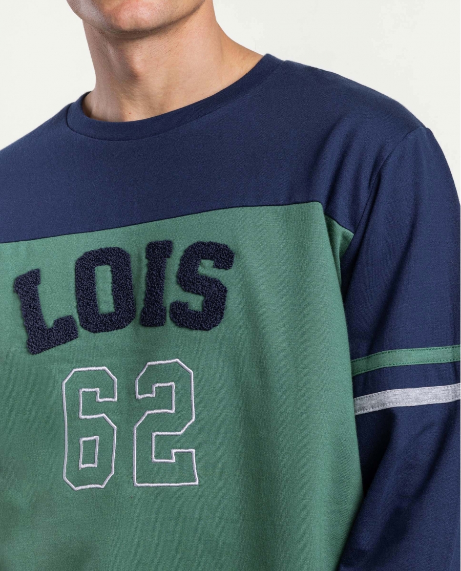 Pigiama Uomo Lois Preppy in Felpa di Cotone – Blu Navy