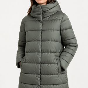Piumino Lungo Donna Ragno con Collo Alto