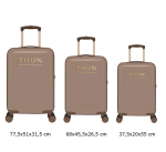 Set 3 valigie Annita THUN rigide con TSA – Beige e Brown
