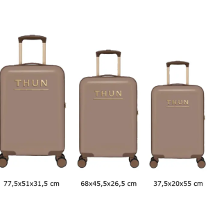 Set 3 valigie Annita THUN rigide con TSA – Beige e Brown
