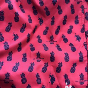 U.S. Polo Assn. Costume Uomo Boxer Rosso con Fantasia Ananas