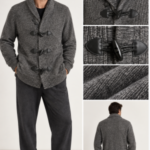 Cardigan Uomo Jamas Grigio con Alamari – Ultimo Pezzo Taglia 46
