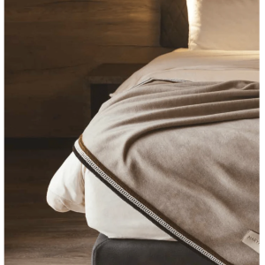 Coperta matrimoniale Maryplaid 250 × 210 cm – Tortora e malva