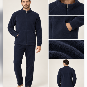 Felpa Uomo You365 in Pile Blu con Zip – Homewear e Tempo Libero