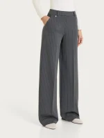 Pantalone Donna Ragno Gessato a Palazzo Wide Leg in Jacquard