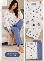Pigiama Donna Linclalor con Maglia Fantasia e Pantalone Ottanio – Ultimo Pezzo Tg. 58