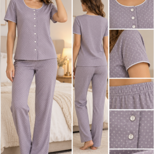 Pigiama Donna Verdiani Lilla – Mezza Manica e Pantalone Lungo – Ultima Tg. 42