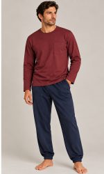 Pigiama Uomo Jamas in Interlock con Maglia Girocollo e Taschino