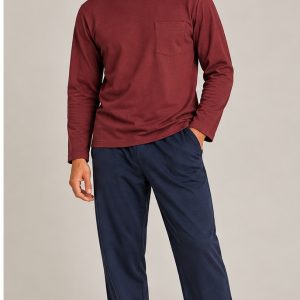 Pigiama Uomo Jamas in Interlock con Maglia Girocollo e Taschino