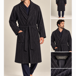 Vestaglia Uomo Jamas Sciallata a Righe – Blu | Ultimo Pezzo Taglia 46